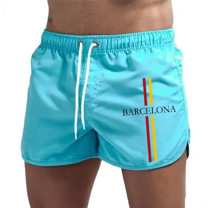 Shorts de plage pour hommes à imprimé Barcelone, de haute qualité, respirants, à séchage rapide, pour le sport quotidien, la remise en forme et le cyclisme
