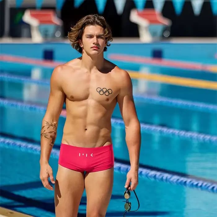 Maillots de bain professionnels à séchage rapide pour hommes, pour l'entraînement et la compétition, slips triangulaires résistants au chlore, design taille basse MY KILOMETRE