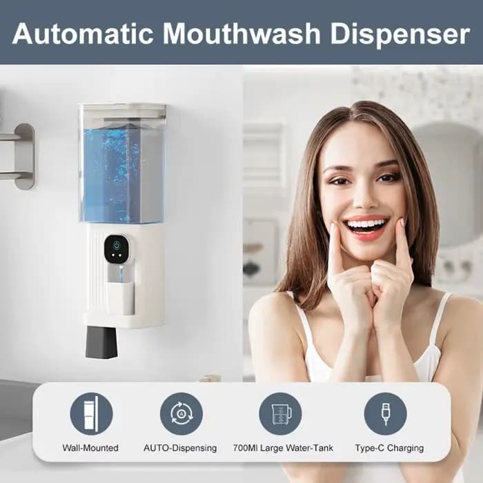 2026 nouveau distributeur de bain de bouche pour salle de bain, distributeurs de bain de bouche intelligents de 700ML, distributeur de bain de bouche automatique mural