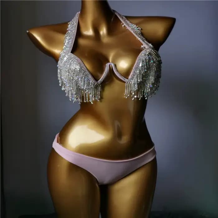 Maillot de bain avec pierres siamoises pour femmes mûres