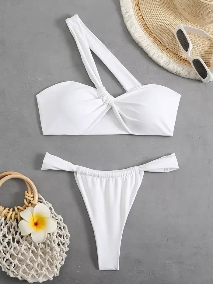 Bikini maillot de bain pour femme 2025 une épaule maillots