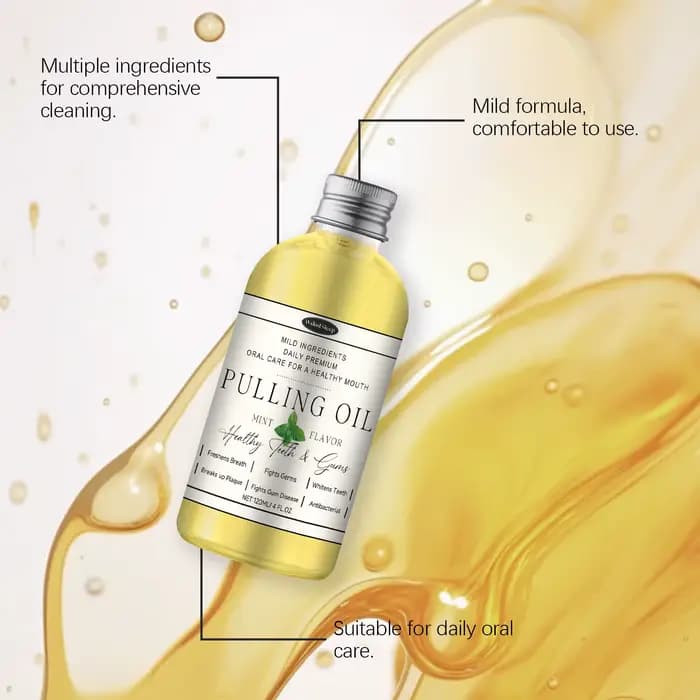 Huile de Soin Buccal à la Menthe Coco pour une Haleine Fraîche, Élimination des Odeurs, Soin des Dents, Hygiène Buccale, Réducteur d'Odeurs à la Menthe Poivrée 120ml