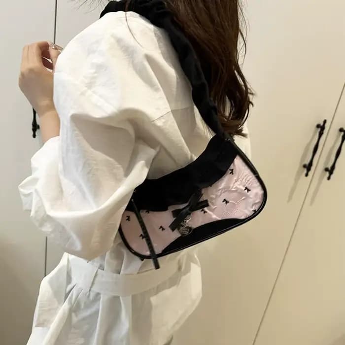 Sac à main en dentelle pour femmes, sac à main extensible avec sangle d'épaule simple, sous les bras, pour les déplacements quotidiens, pour étudiants