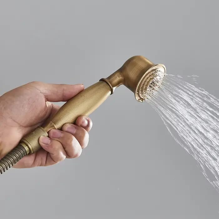 Ensemble de douche et robinetterie de bain en laiton antique, mitigeur de bain et douche, pommeau de douche pluie de 8 pouces, pour baignoire, fixation murale