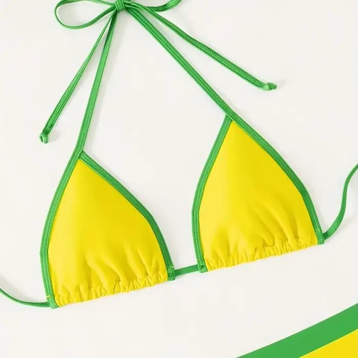 Maillot de bain trois pièces avec drapeau du brésil