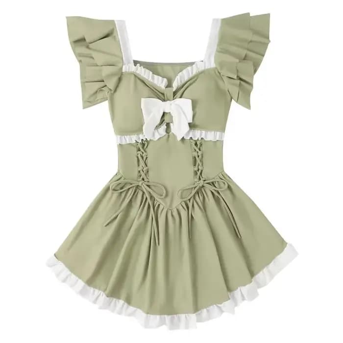 Maillot de bain vert une pièce pour femmes