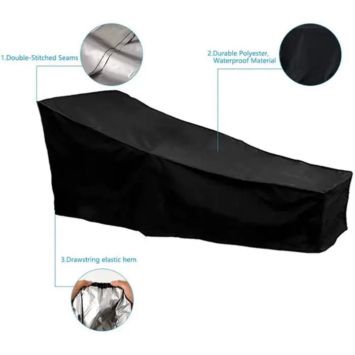 2 Pack housse de chaise longue extérieure