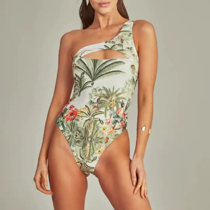 Maillot de bain à imprimé tropical