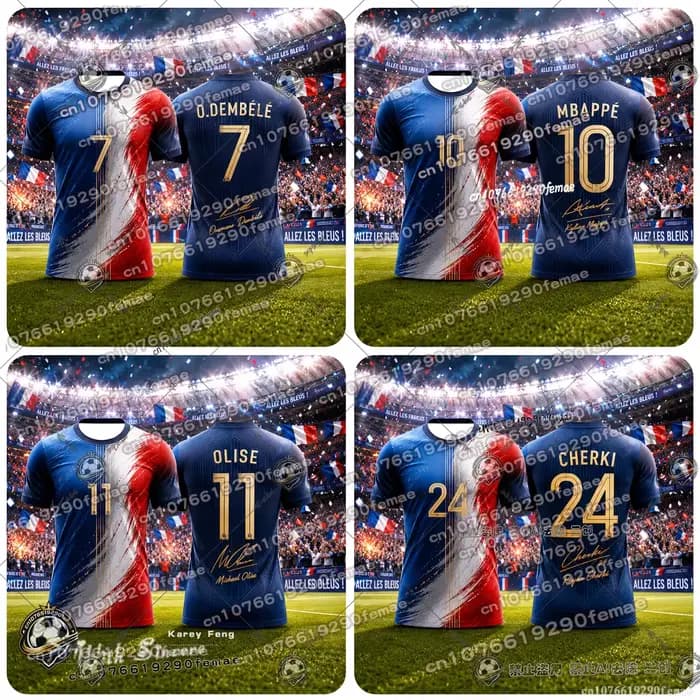 Maillot de football édition spéciale France 2026 pour enfants et adultes – Séchage rapide, confort optimal pour entraînement et matchs en extérieur – Nouvelle collection en promotion