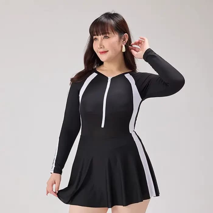 Maillot de bain élastique à manches longues pour femmes