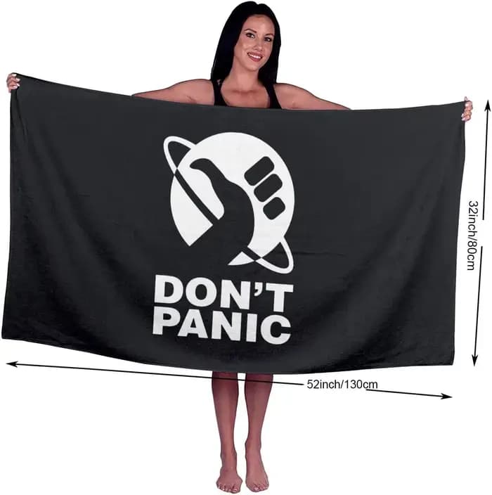 Serviette de bain Don't Panic pour hommes et femmes