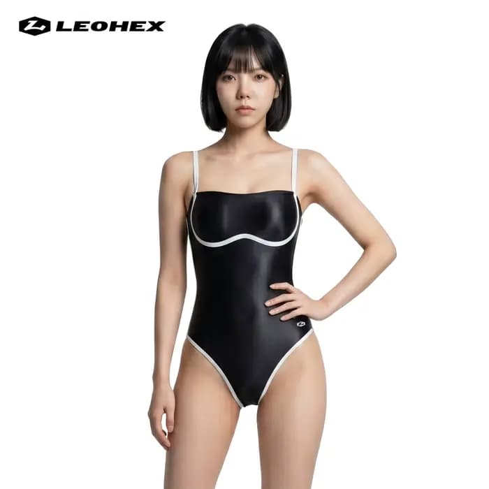 LEOHEX Maillot de bain une pièce brillant pour femme
