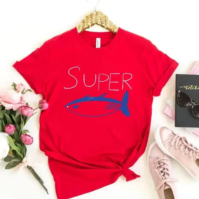 T-Shirt poisson thon Super Tuna Jin chemise Jin Kpop T-Shirt poisson graphique T-Shirt manches courtes hauts Fans cadeau vêtements esthétiques