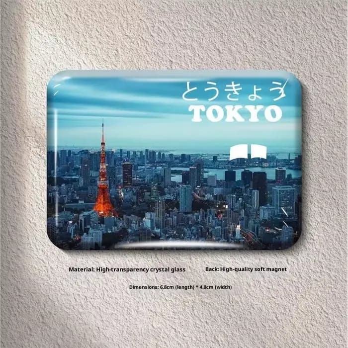 Aimants de réfrigérateur en verre haute transparence, Souvenir de voyage japonais, montagne Fuji, paysage de ville japonaise de Tokyo, Sitcker de réfrigérateur