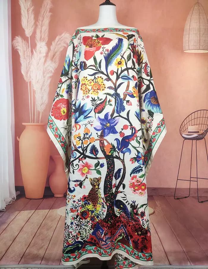 Robe caftan imprimée musulmane pour femmes, cover-up surdimensionné, bikini américain, élégant, été, adt Abaya