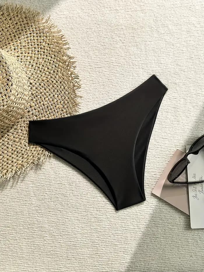 Slips de bain pour femmes, bas de maillot de bain une pièce, slips noirs sexy