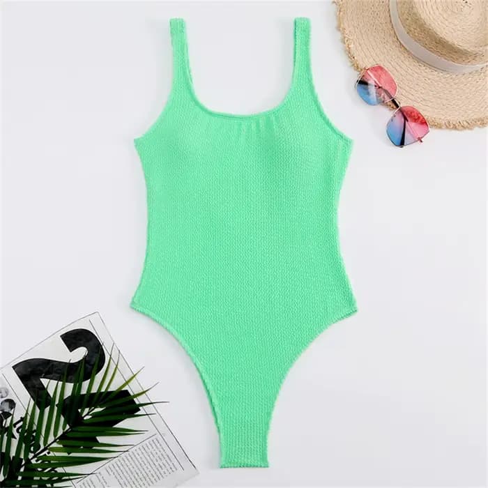 Maillot de bain une pièce sexy pour femme 2026, maillot de bain monokini brésilien push-up uni avec string
