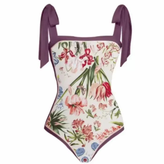 Maillot de bain une pièce imprimé vintage pour femmes