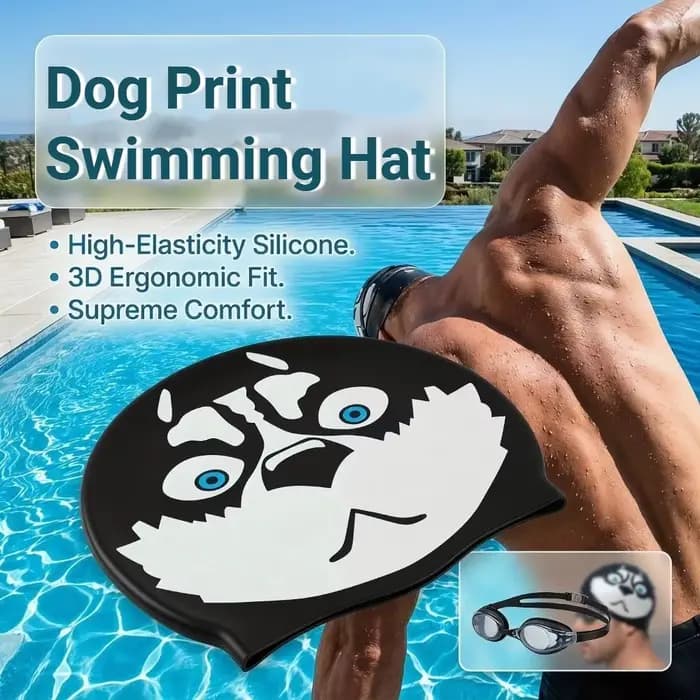 Bonnet de bain créatif en silicone pour chien, amusant et antidérapant, pour piscine