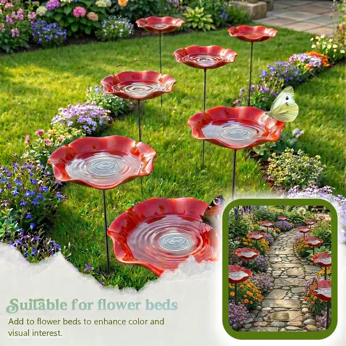 Baignoire pour oiseaux en métal pour jardin, bain d'oiseaux extérieur sur pied, bol à eau décoratif pour jardin, patio, cour