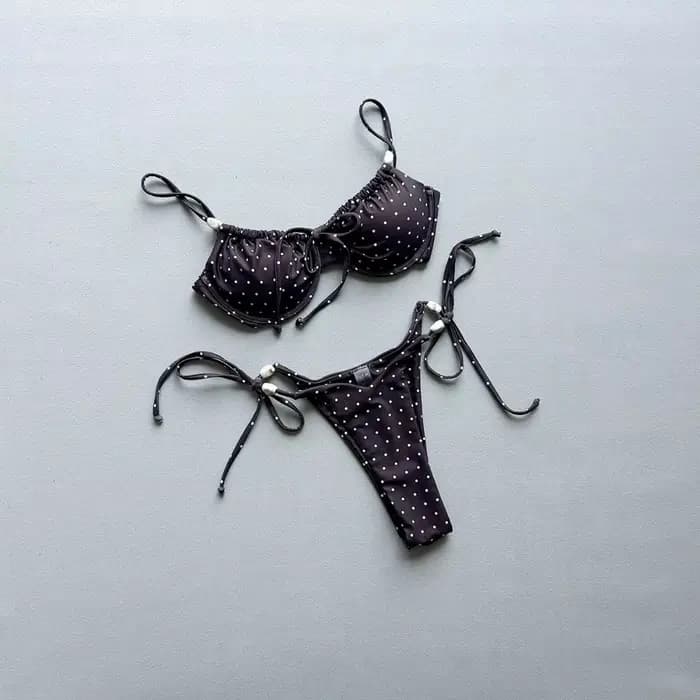 Nouveau maillot de bain sexy marron à lacets au dos