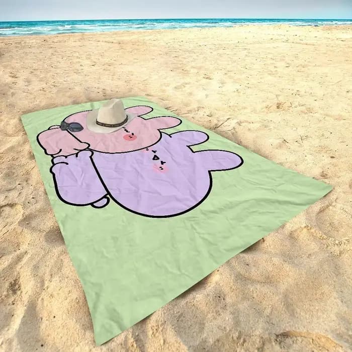Dessin animé a-samimichan mignon serviette de plage serviettes de bain colorées microfibre séchage rapide personnalisé