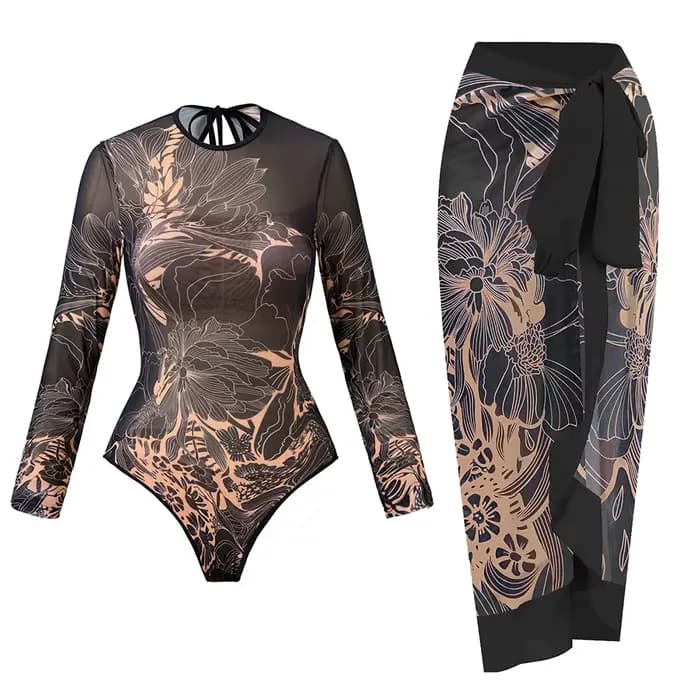 Maillot de bain une pièce transparent UPF50