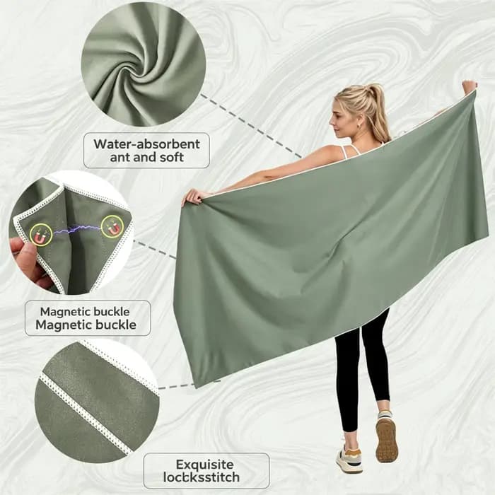 Serviette de bain magnétique en microfibre