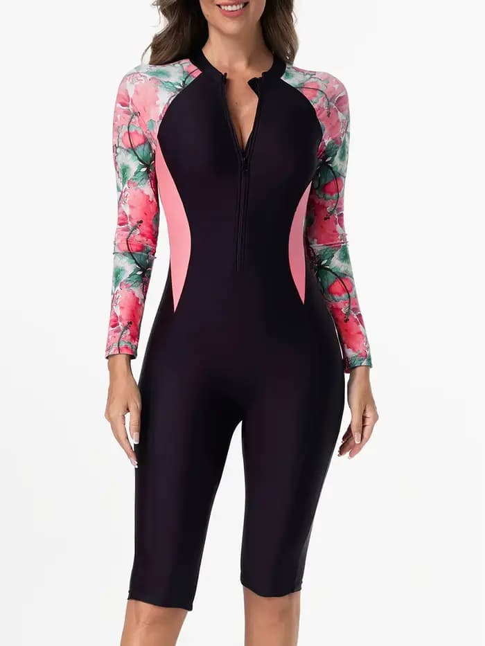 Maillot de bain une pièce avec fermeture éclair, Slim, manches longues et genoux, pour femmes, pour baigneurs, vêtements de plage, 2026