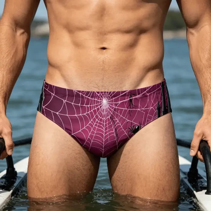 Maillot de bain triangle slim fit en toile de toile d'araignée, durable, avec cordon de serrage, idéal pour les vacances à la plage, les parcs aquatiques et le bain de soleil – Nouveauté