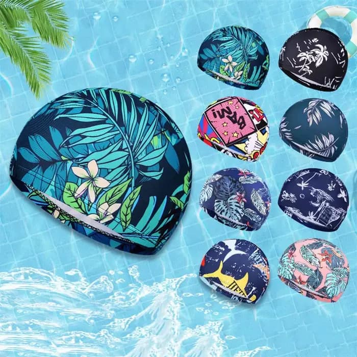 Bonnet de natation imprimé fleuri