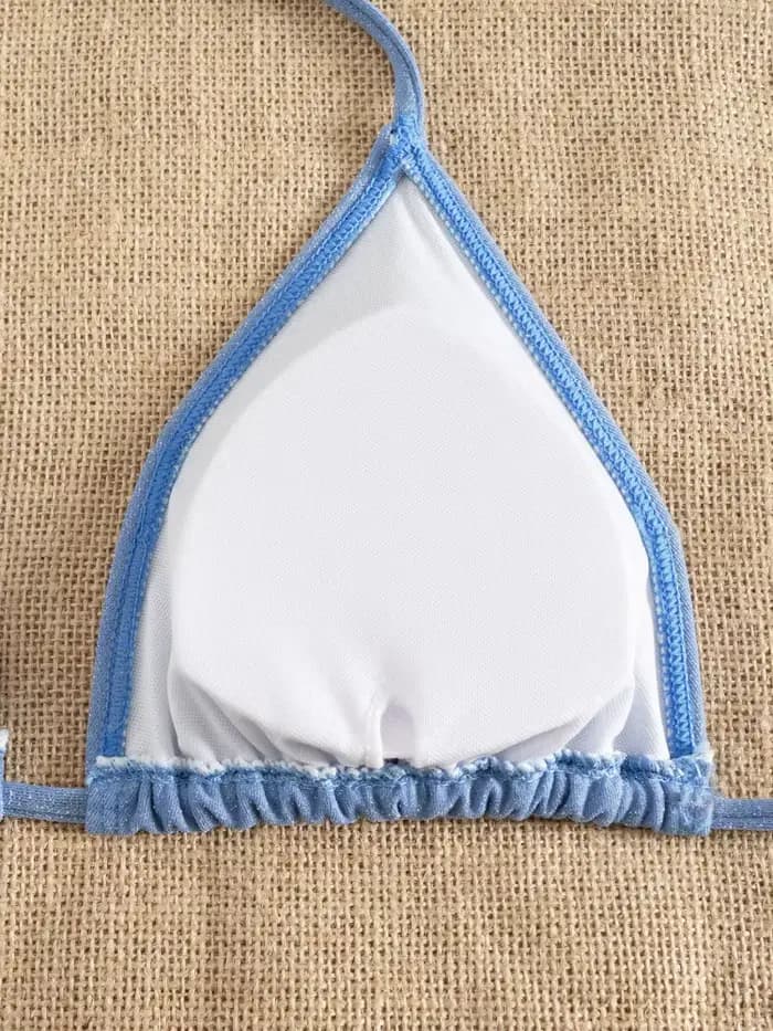 Haut de bikini triangle sexy pour femme, nouvelle collection 2026, maillot de bain tendance, tenue de plage deux pièces, bikini sexy simple uni à licou