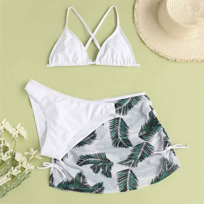 Fille maillot de bain avec jupe 3 pièces maillots
