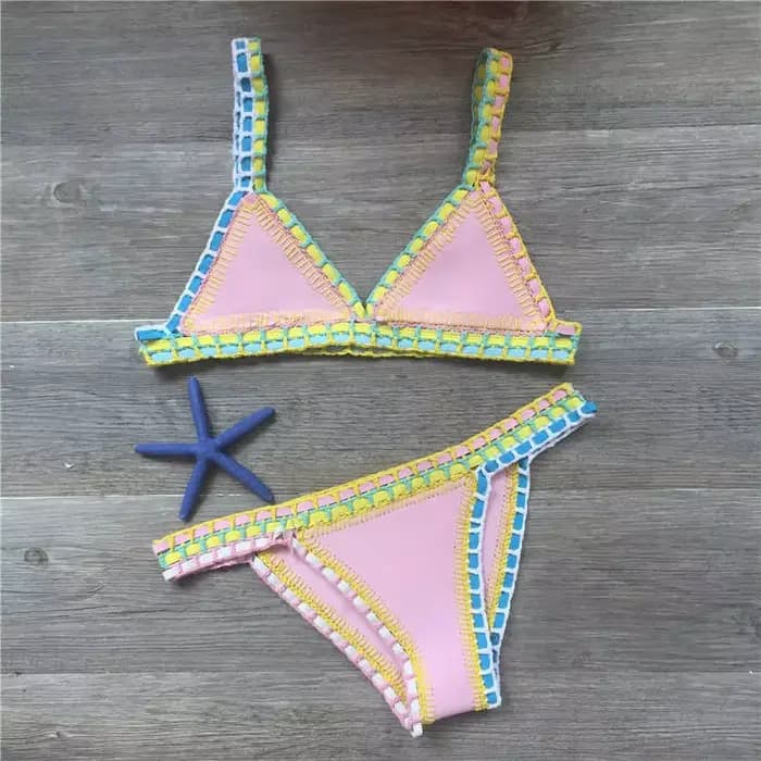 Sexy Bikinis été femmes maillot de bain crocheté à la main Bikini ensemble maillots