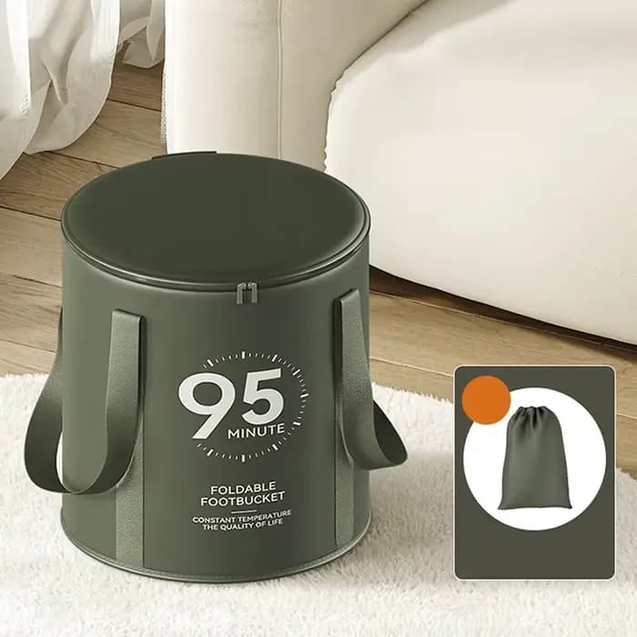 Grand seau de bain de pieds pliant avec couvercle