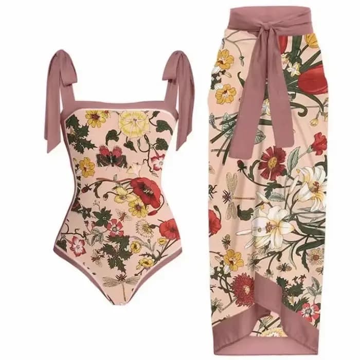 Maillot de bain une pièce imprimé rétro pour femmes