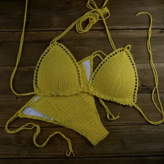Maillots de bain pour femmes, maillot de bain push-up, ensembles de bikinis au crochet faits à la main, shorts de bain avec doublure