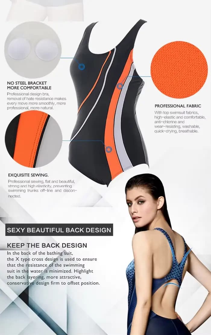 Maillot de bain de compétition professionnelle pour femmes