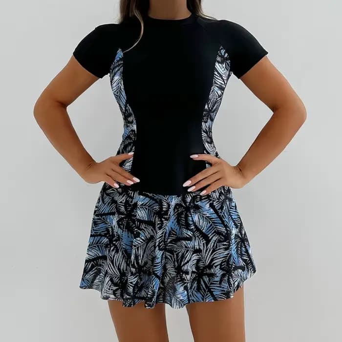 Été imprimé maillot de bain avec jupe
