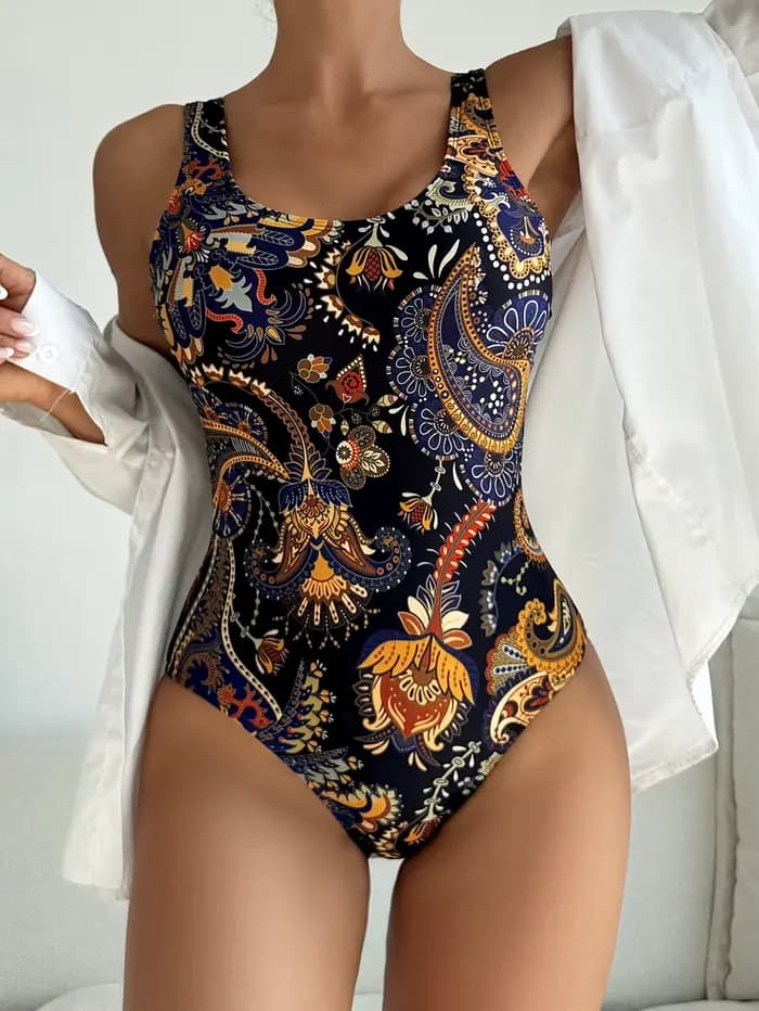 Maillot de bain une pièce noir/marron