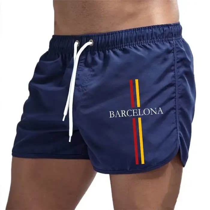 Shorts de plage pour hommes à imprimé Barcelone, de haute qualité, respirants, à séchage rapide, pour le sport quotidien, la remise en forme et le cyclisme