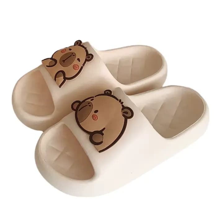 XIXITIAO Chaussons de bain en EVA souple pour femmes, motif Capybara mignon, pour l'été, pantoufles d'intérieur, tongs de douche pour couples