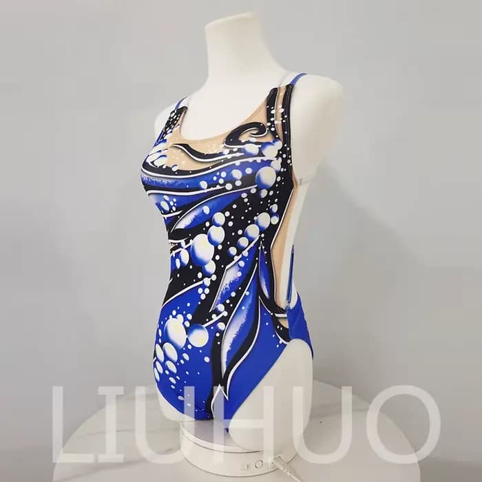 Maillot de bain synchronisé avec strass, robe de compétition pour filles, BD8056