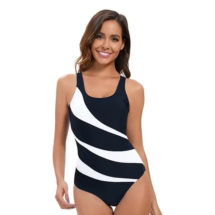 Maillot de bain une pièce sportif à blocs de couleurs pour femmes, Design Sexy ajusté avec maillot de bain respirant à séchage rapide pour la natation et le surf