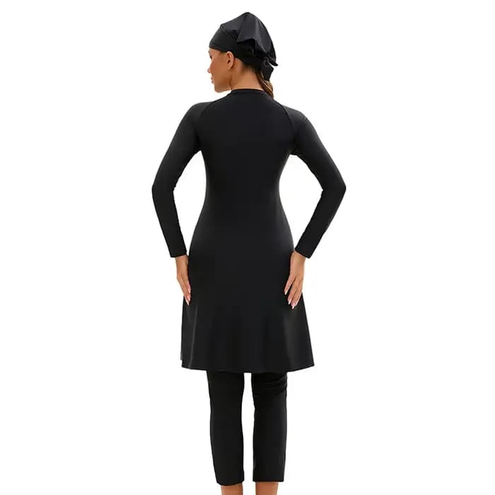 Maillots de bain entièrement coupés 3 pièces maillot de bain Burkini entièrement couvert avec bonnet de bain maillots de bain unis