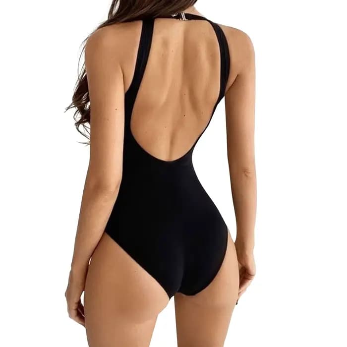 Maillot de bain une pièce dos nu pour femmes, Vintage, maille épissure, body de natation, sport, vêtements de plage, d'été