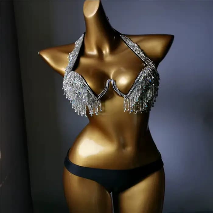 Maillot de bain avec pierres siamoises pour femmes mûres
