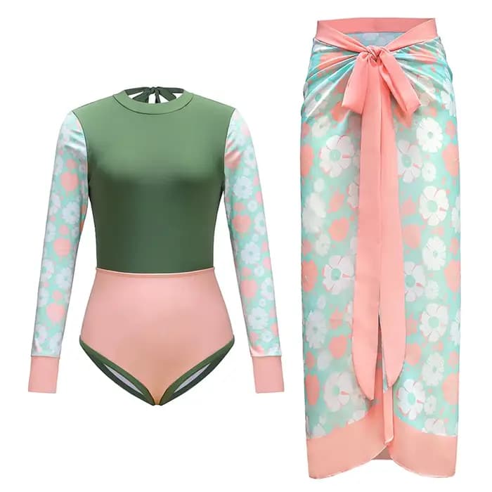 Maillot de bain imprimé à manches longues