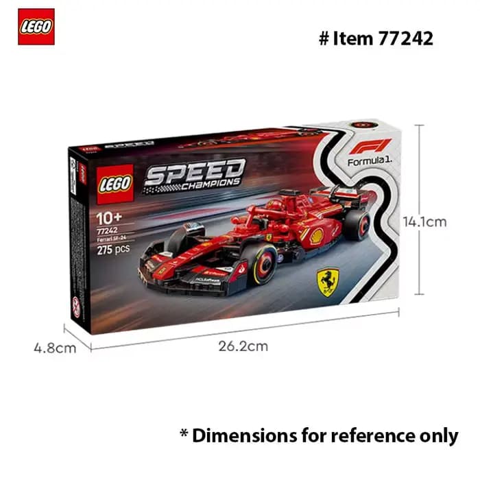 LEGO 77242 Speed Champions Ferrari SF-24 F1 voiture de course jouets-ensembles de construction pour enfants, Kits de voiture modèle Ferrari F1 pour Display275PCS
