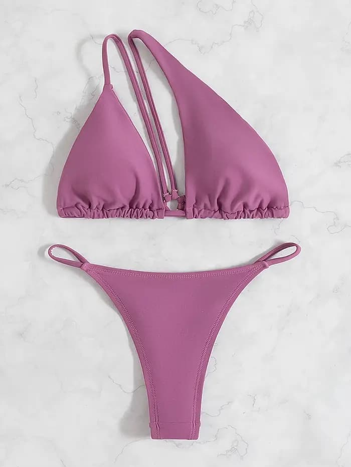 DEKA nouveau Sexy une épaule Bikini femme string maillot de bain femmes diamant maillots de bain deux pièces Bikini ensemble baigneur maillot de bain bain